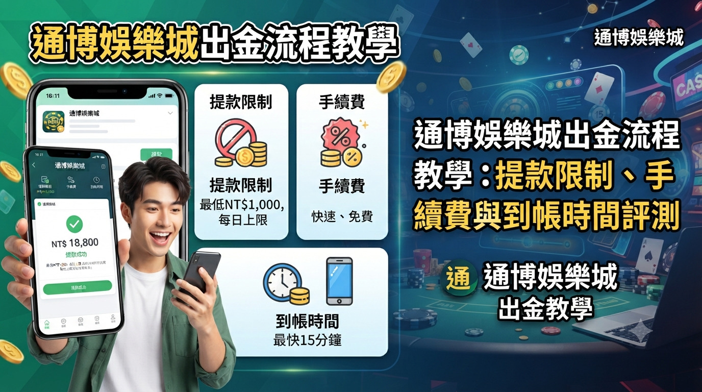 通博娛樂城出金流程教學：提款限制、手續費與到帳時間評測
